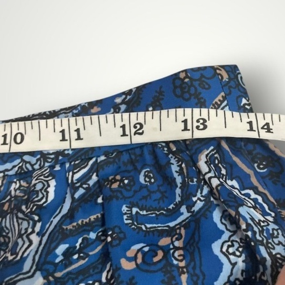 Outerknown Maxi Skirt Womens 4 Blue Paisley Tiered Boho Ruffle Flowy Cottagecore - Picture 4 of 7